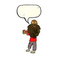 cartoon bearded old man with speech bubble N12