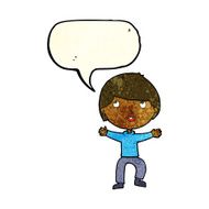 Cartoon happy boy with speech bubble N69