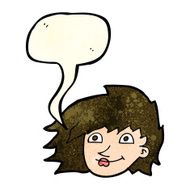 cartoon female face with speech bubble N44