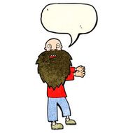 cartoon bearded old man with speech bubble N13