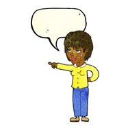 cartoon woman pointing with speech bubble N69