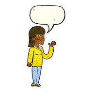 cartoon woman explaining with speech bubble N17