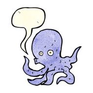 cartoon octopus with speech bubble N9