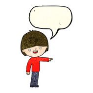 cartoon man pointing with speech bubble N58
