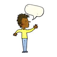 cartoon dismissive man with speech bubble N3