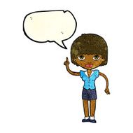 cartoon woman with idea speech bubble N84