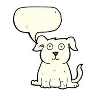 cartoon happy dog with speech bubble N21
