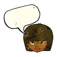 cartoon annoyed woman with speech bubble N59