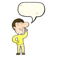 cartoon man with idea speech bubble N33