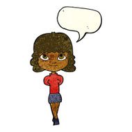 cartoon happy girl with speech bubble N30