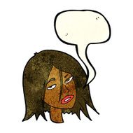 cartoon annoyed woman with speech bubble N61