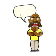 cartoon angry man with speech bubble N25