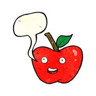 cartoon apple with speech bubble N11