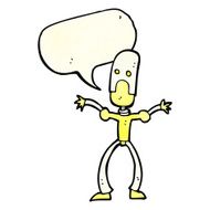 cartoon funny robot with speech bubble N25