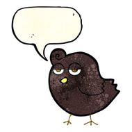 cartoon bird with speech bubble N102