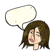 cartoon annoyed woman with speech bubble N63