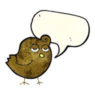 cartoon bird with speech bubble N103