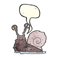 cartoon gross snail with speech bubble N2