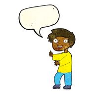 cartoon excited boy with speech bubble N46