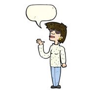 cartoon woman wearing spectacles with speech bubble N11