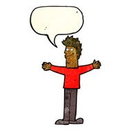 cartoon happy man with speech bubble N128