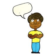 cartoon happy man with speech bubble N129