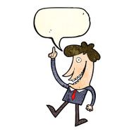 cartoon man with idea speech bubble N35