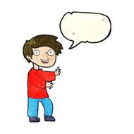 cartoon excited boy with speech bubble N47