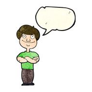 cartoon happy man with speech bubble N131