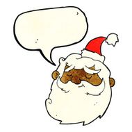 cartoon santa claus face with speech bubble N3