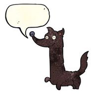 cartoon happy dog with speech bubble N23