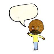 cartoon bald man with idea speech bubble N6