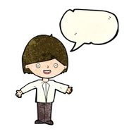 cartoon happy man with speech bubble N133