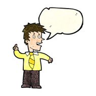 cartoon man with idea speech bubble N37