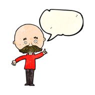 cartoon bald man with idea speech bubble N7