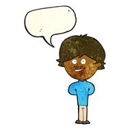 Cartoon happy boy with speech bubble N73
