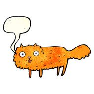 cartoon furry cat with speech bubble N4