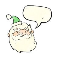 cartoon santa claus face with speech bubble N4
