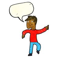 cartoon happy man pointing with speech bubble N21