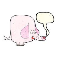 cartoon pink elephant with speech bubble N2