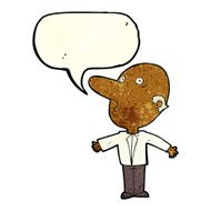 cartoon confused middle aged man with speech bubble N3