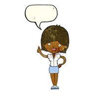 cartoon woman with idea speech bubble N85