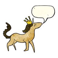 cartoon unicorn with speech bubble N13