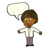 cartoon happy man with speech bubble N134