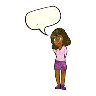 cartoon confused woman with speech bubble N27