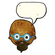 cartoon shocked man with beard speech bubble N5