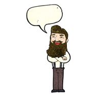 cartoon happy man with beard speech bubble N13