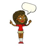 cartoon woman with idea speech bubble N87