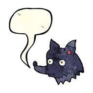 cartoon unhappy dog with speech bubble N2