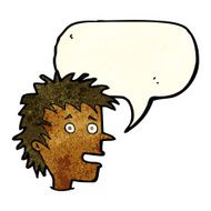 cartoon excited boy with speech bubble N48